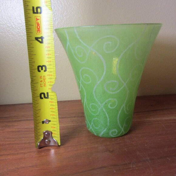 12 oz toyo sasaki art glass tumbler vase curly-q's GREEN (W5519) - Picture 4 of 6